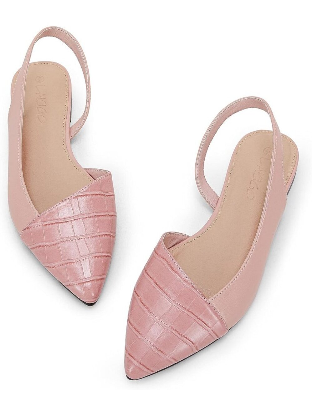 Women's Pink1 Closed Pointed Toe Flats Slip on Cutout Animal Print Mules Sandals